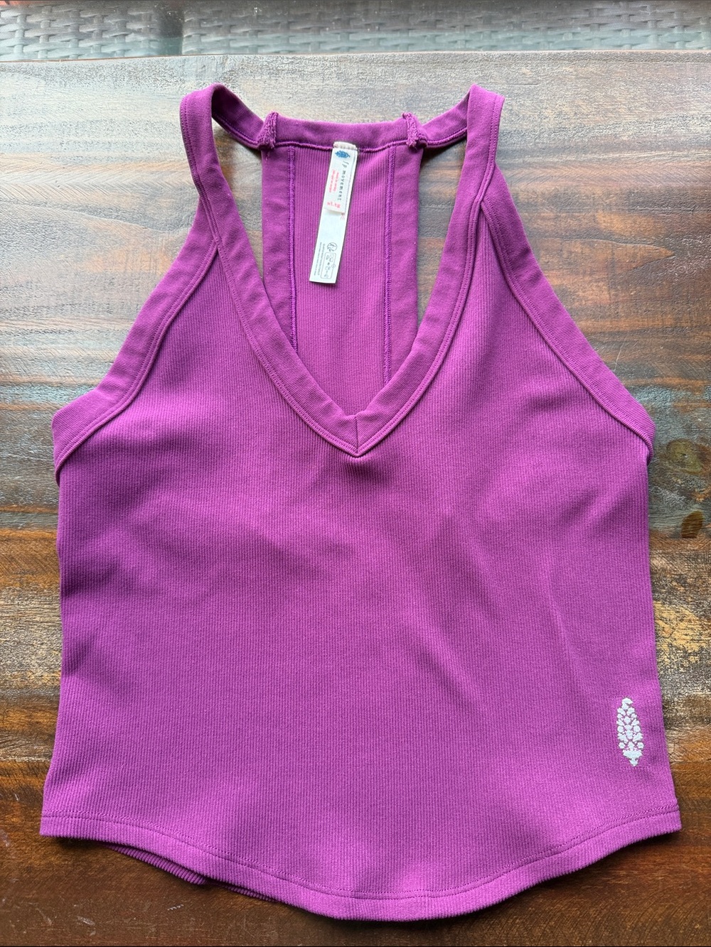 FP Movement by Free People Magenta V-Neck Racerback Tank